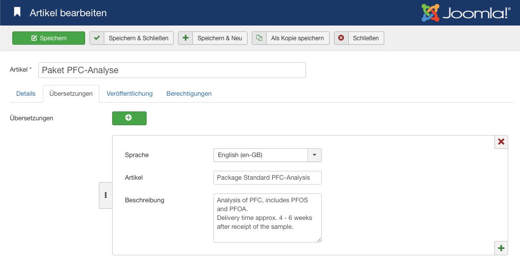 Pakete Übersetzungen